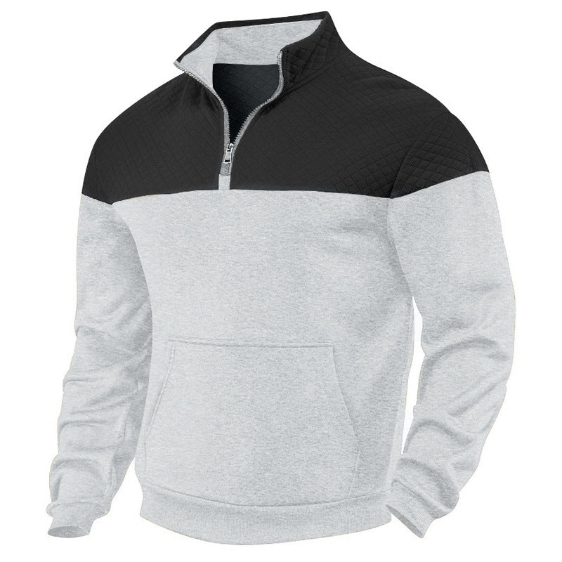 Men's hoodie with zip and textured outer material Chic and style