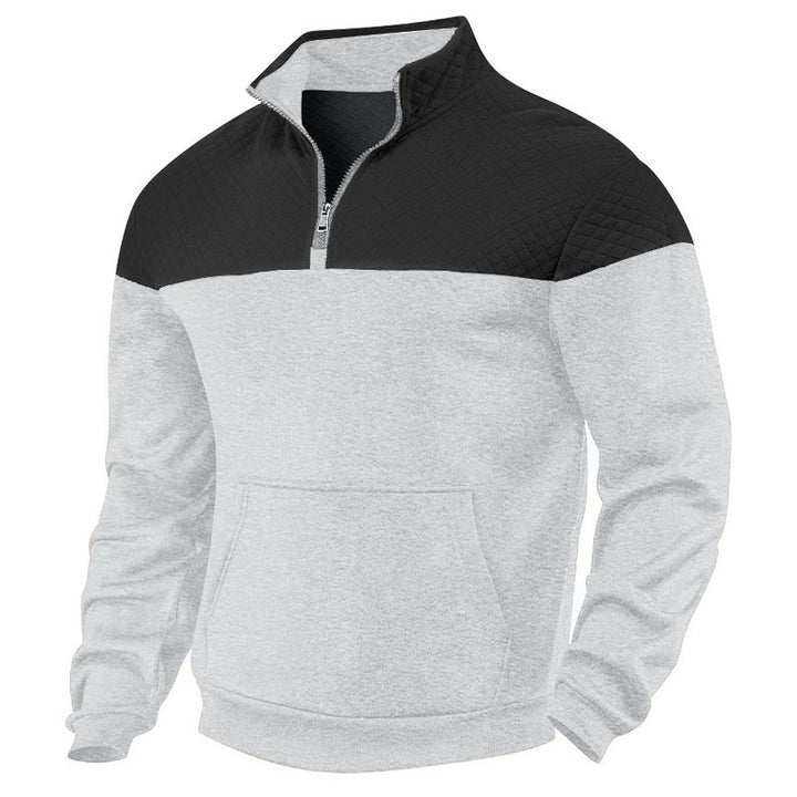 Men's hoodie with zip and textured outer material Chic and style