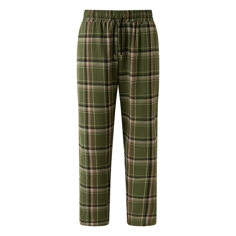 Comfortable flannel pants for men with practical side pockets and elastic waist Lune London