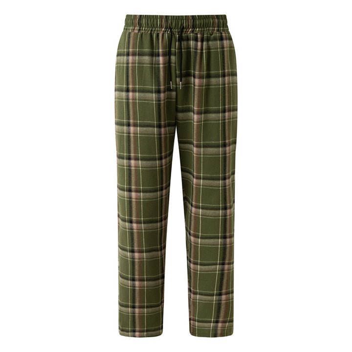 Comfortable flannel pants for men with practical side pockets and elastic waist Lune London