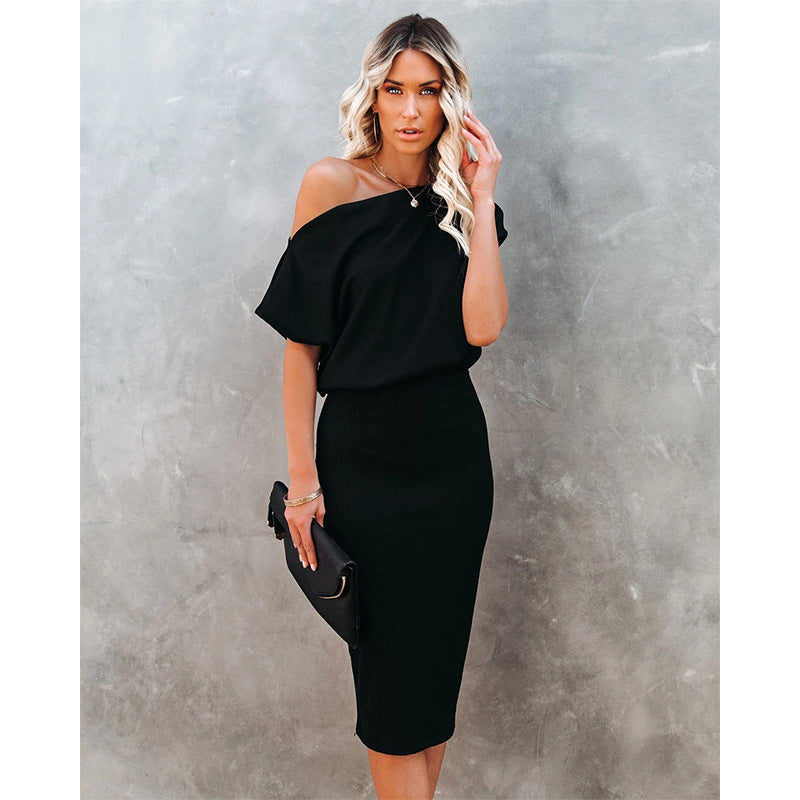 Off-shoulder midi dress for women with bodycon fit Lune London