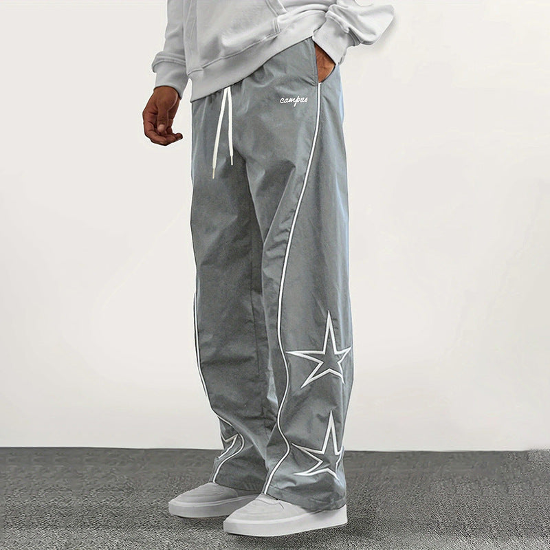 Men's Casual Sports Pants with Striking Star Design Chic Und Stil