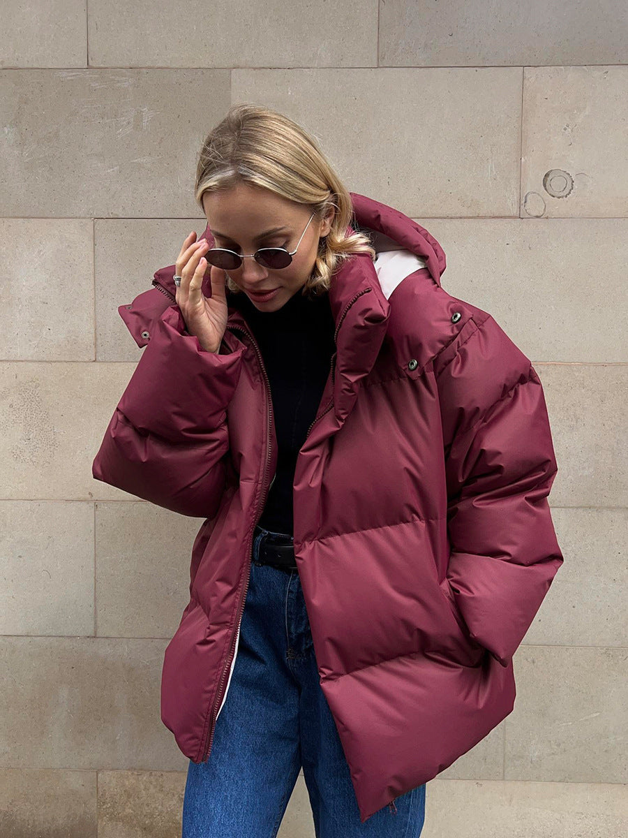 Fashion parka for women with electric hood insert and elastic waist Lune London