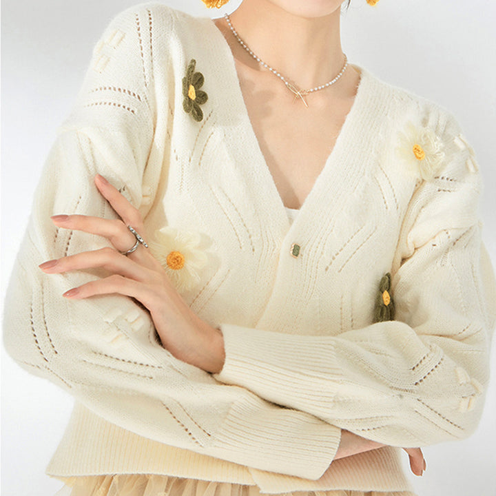 Cardigan pour femmes avec design floral et coupe décontractée Chic & Stil
