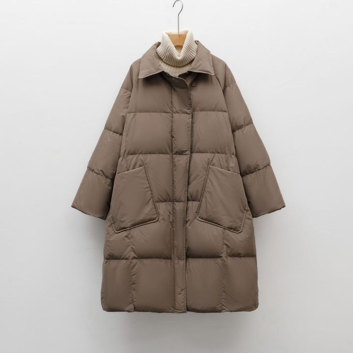 Ladies bulky padded coat with rounded cut and practical pockets Lune London