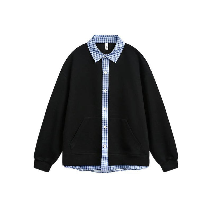 Ladies Oversized Casual Hoodie with Chic Shirt Collar