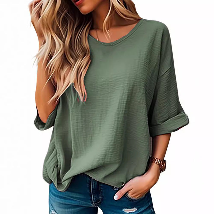 Oversized t-shirt for women with textured fabric and relaxed fit Lune London