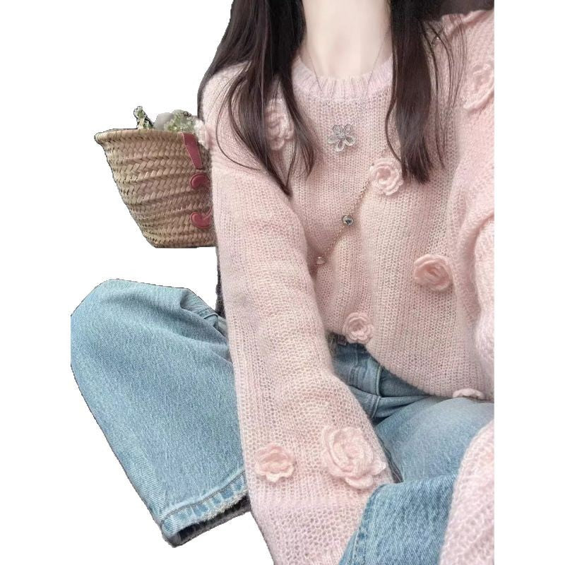 Pull femme avec appliqués floraux décoratifs Chic & Stil