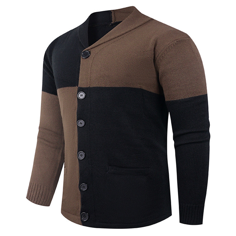 Men's knitted jacket with modern braid pattern and practical pockets Lune London