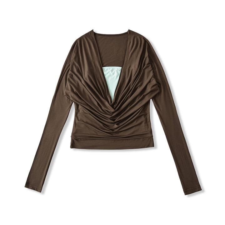 Casual long sleeve shirt for women with a refined draped design Lune London
