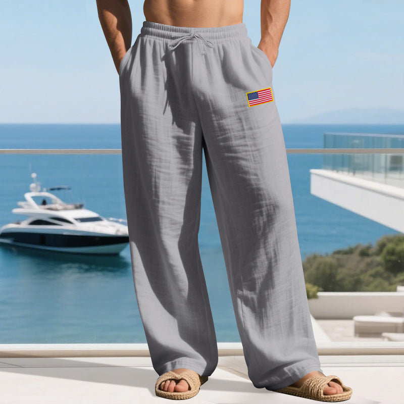 Men's Casual Leisure Pants with Elastic Waistband and Practical Side Pockets Lune London