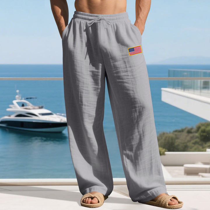 Men's Casual Leisure Pants with Elastic Waistband and Practical Side Pockets Lune London