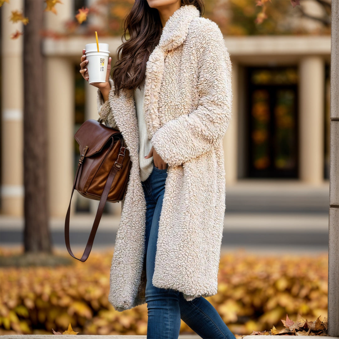 Oversized plush coat for women with teddy fur Amarae