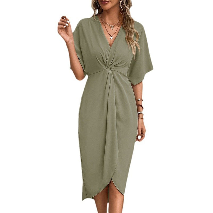 Elegant wrap dress with V-neck for women Lune London