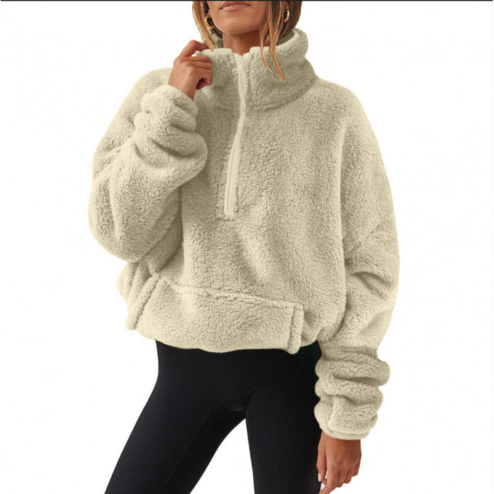 Women's comfortable sweater with high collar and zipper Lune London
