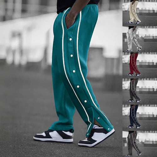Sporty casual pants for men with side snap buttons Amarae