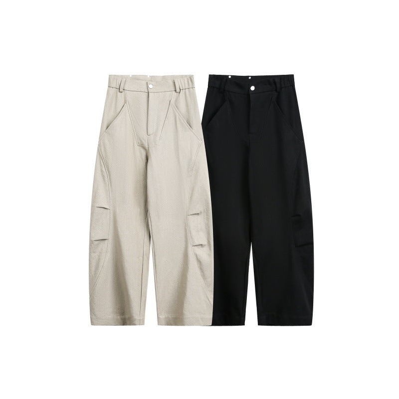 Unisex Wide Cropped Cargo Pants with High Waist and Utility Pockets Amarae