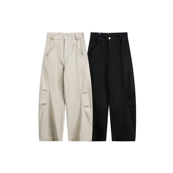 Unisex Wide Cropped Cargo Pants with High Waist and Utility Pockets Amarae