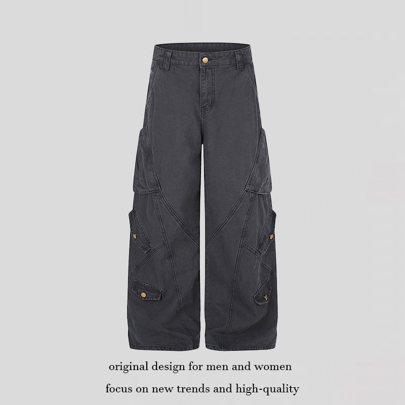 Women Wide High-Waist Cargo Culotte Pants with Multi-Pockets Amarae