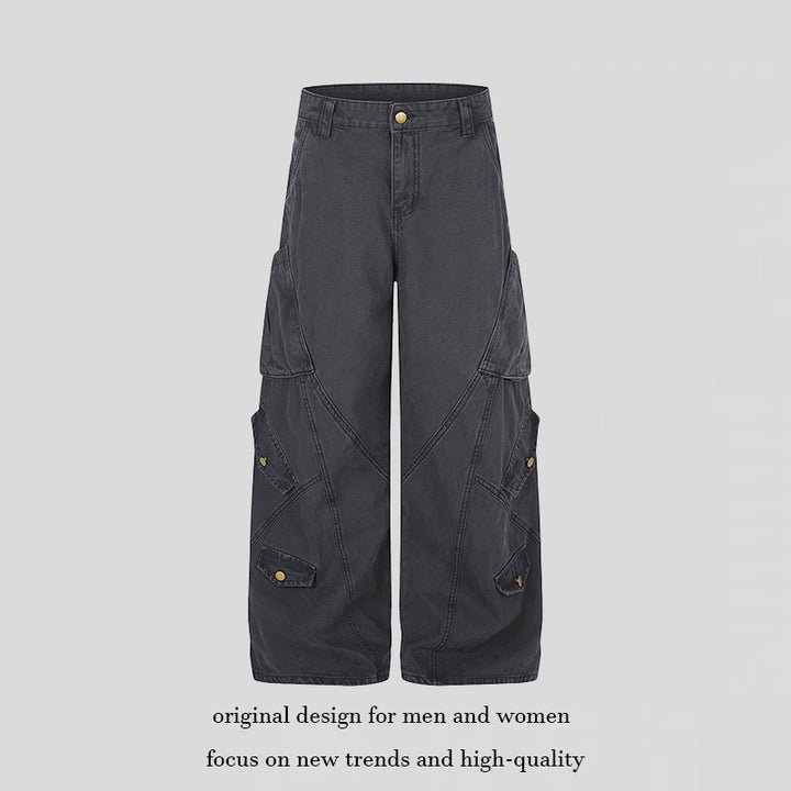 Women Wide High-Waist Cargo Culotte Pants with Multi-Pockets Amarae