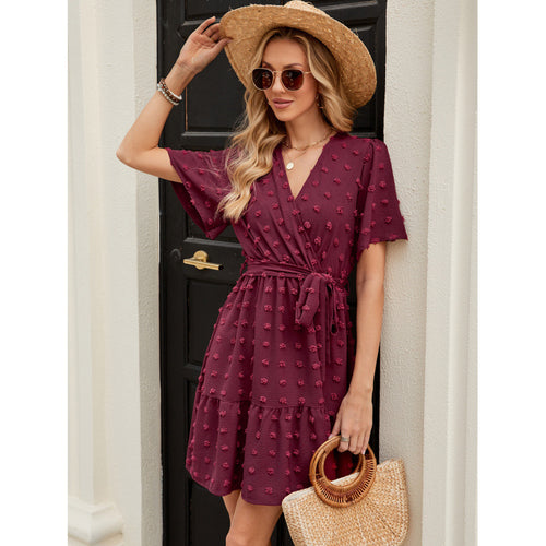 Elegant wrap dresses for ladies with a flared skirt Amarae