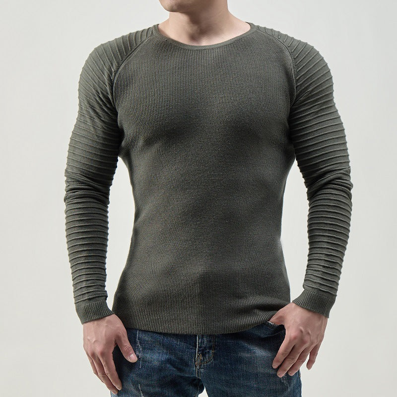 Men Long Sleeve T-shirt with Textured Sleeves Lune London