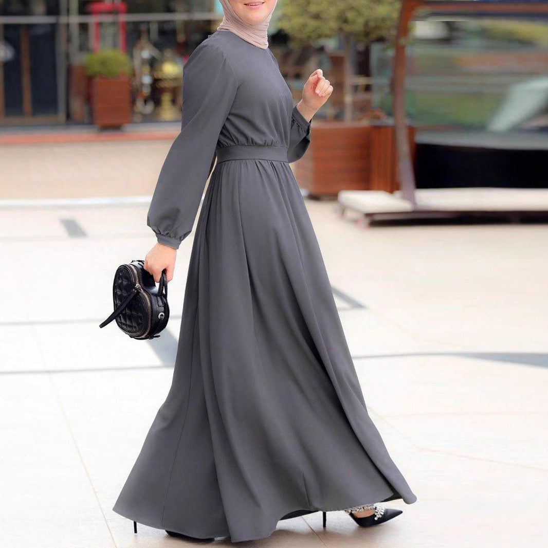 Maxi dress for women with elastic waistband and long sleeves Lune London