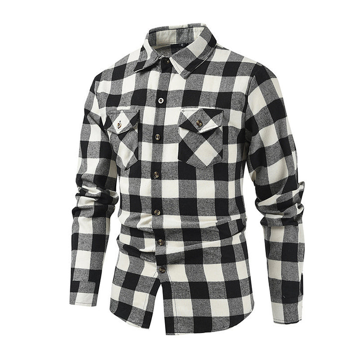 Classic flannel shirts for men with plaid pattern and practical chest pockets Lune London