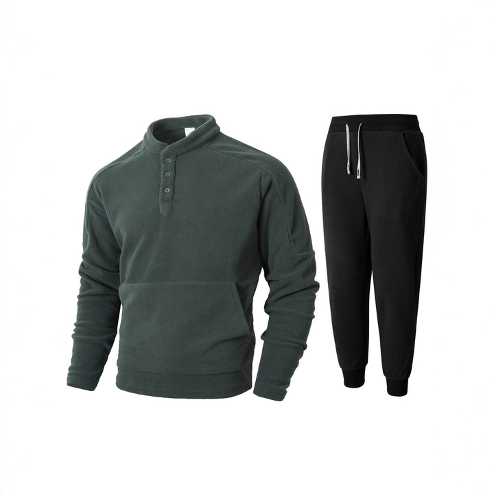 Men's fleece sweatshirt with high collar and practical side pockets Lune London
