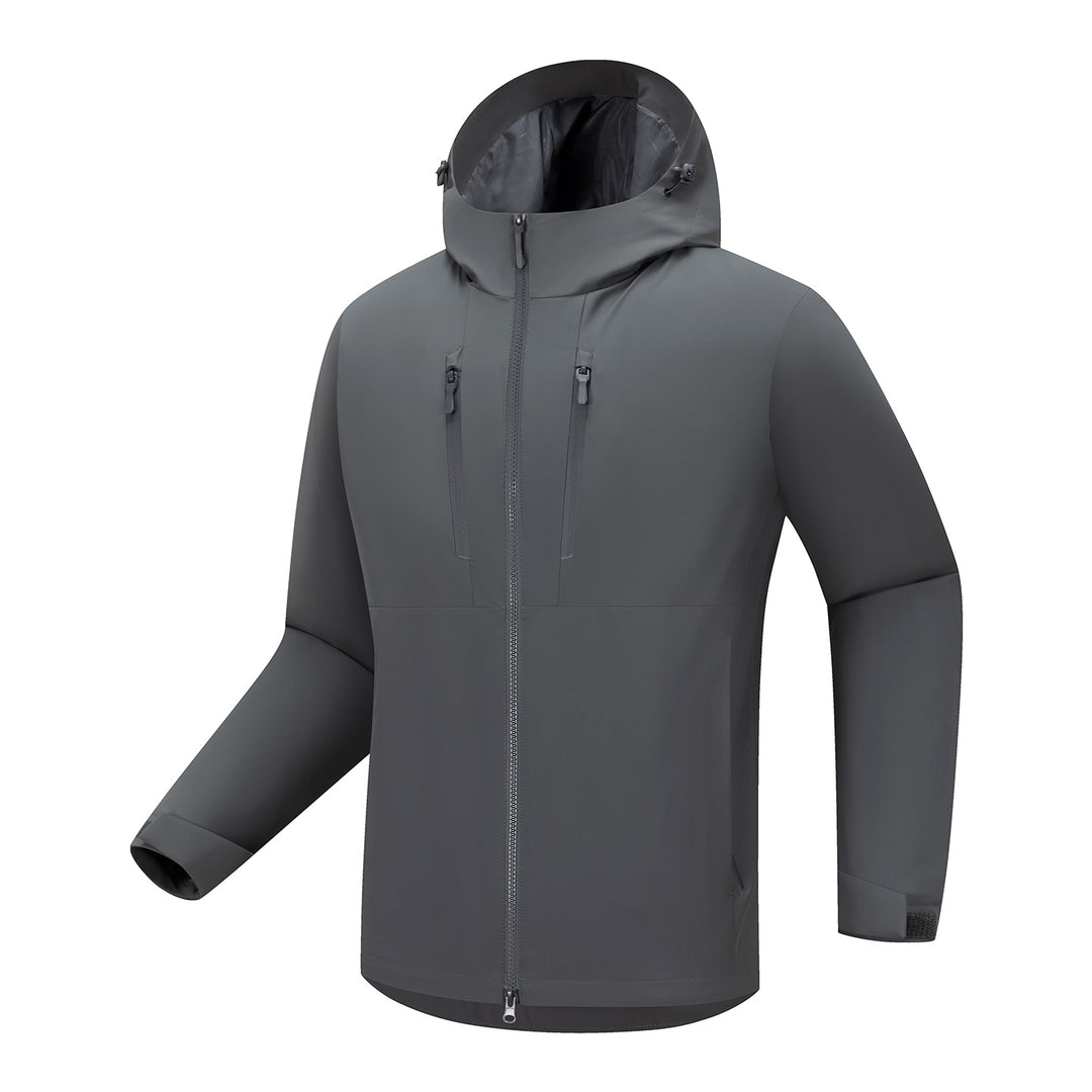 Men's Technical Softshell Jacket with Ergonomic Hood and Vertical Chest Pockets Amarae