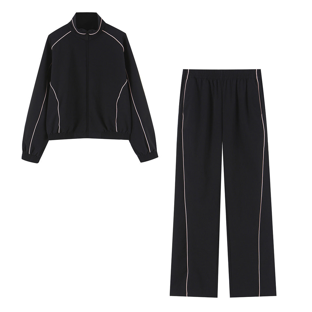 Women wide training pants with contrasting piping and elastic waistband Amarae