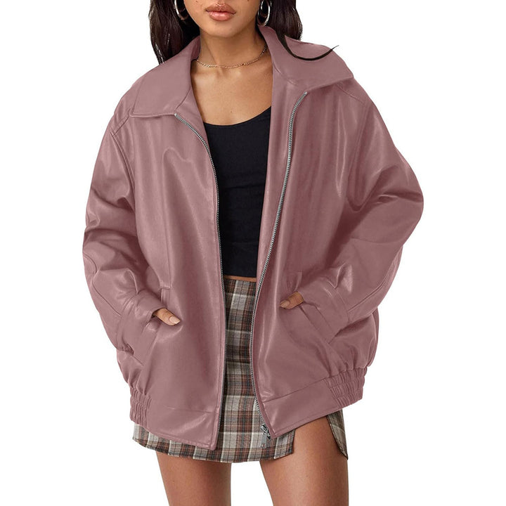 Ladies elegant casual leather coat Lune London