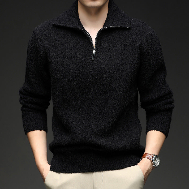Men's sweater with high collar and zipper Lune London