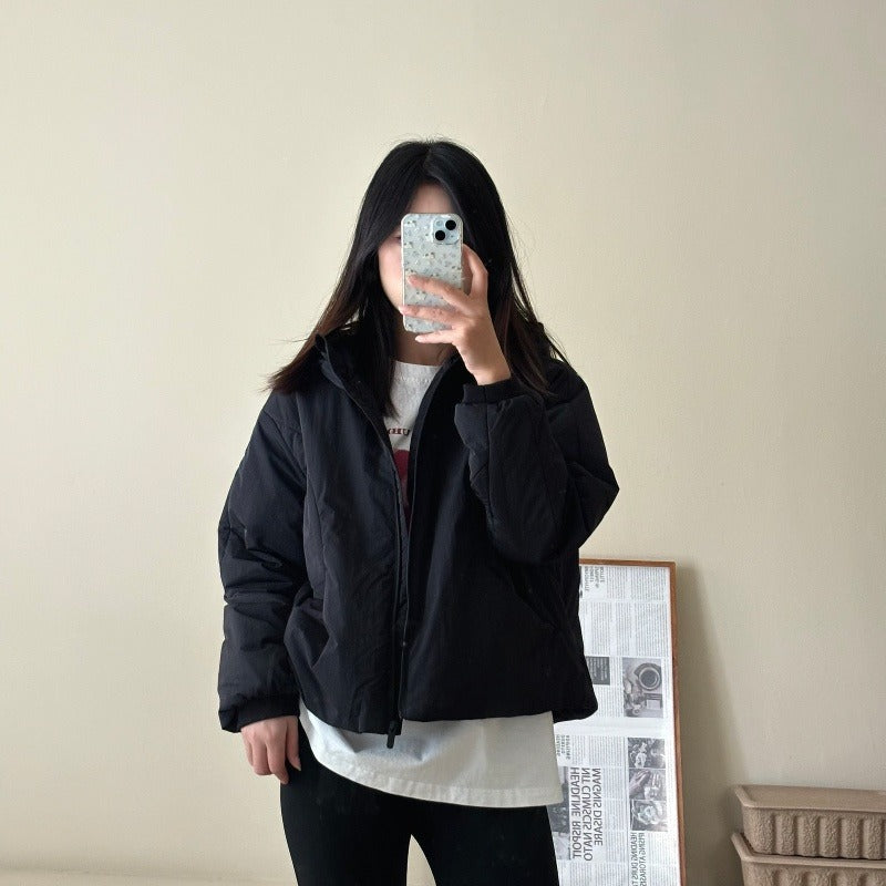 Women short cut light thermo hoodie jacket with oversized silhouette Amarae