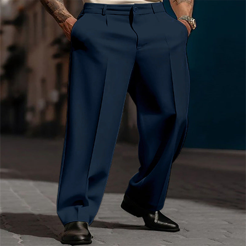 Classic high-waisted wide-leg suit pants for men Lune London