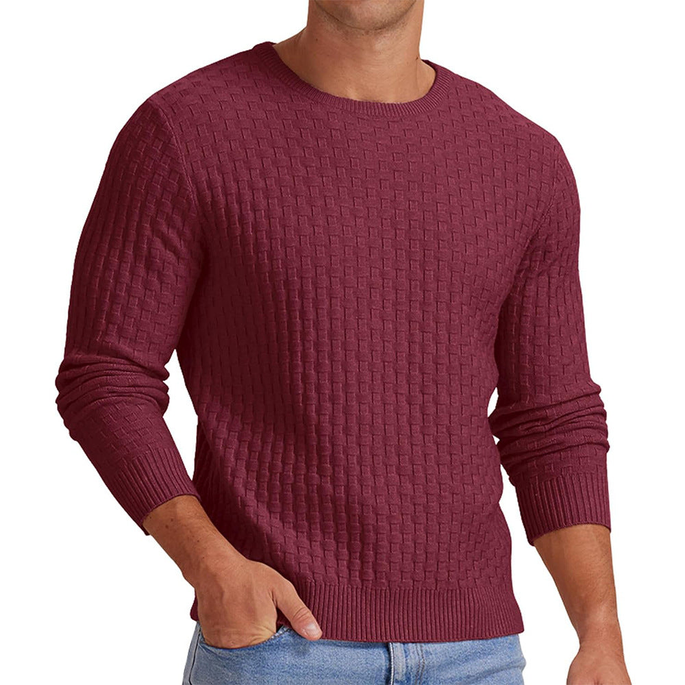 Chic und Stil | Men's textured round neck sweater