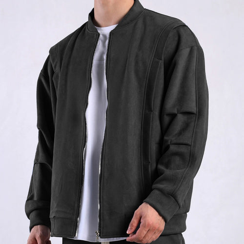 Stylish oversized jacket for women in soft faux leather with practical pockets and full zip Amarae