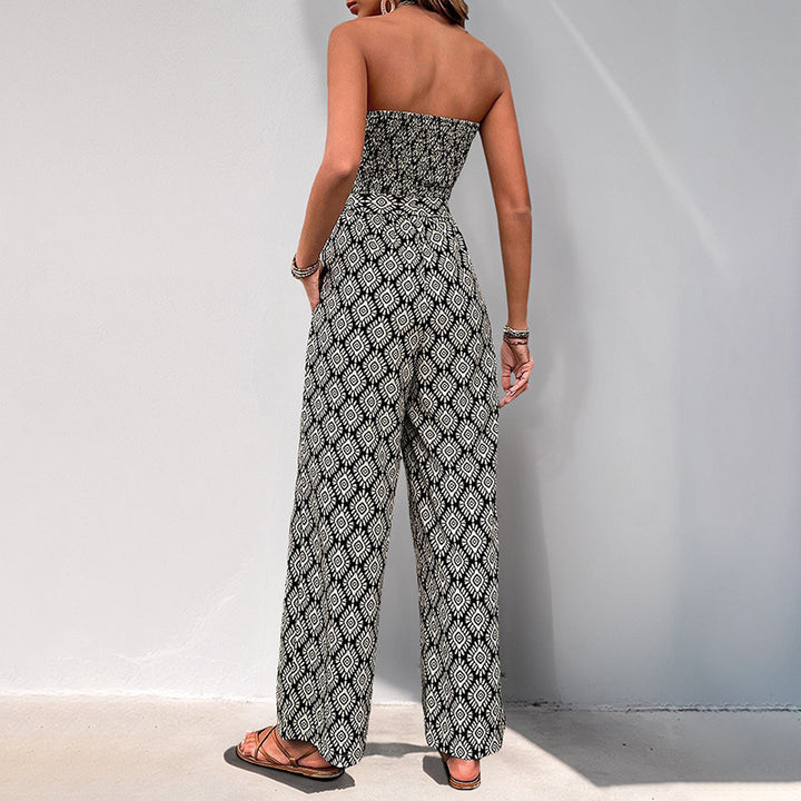 Casual jumpsuit for women with elastic top and trendy pattern Lune London