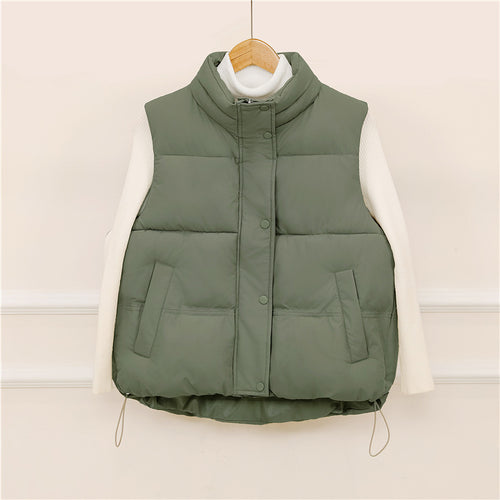 Sporty quilted vest for women with high collar and practical pockets Amarae