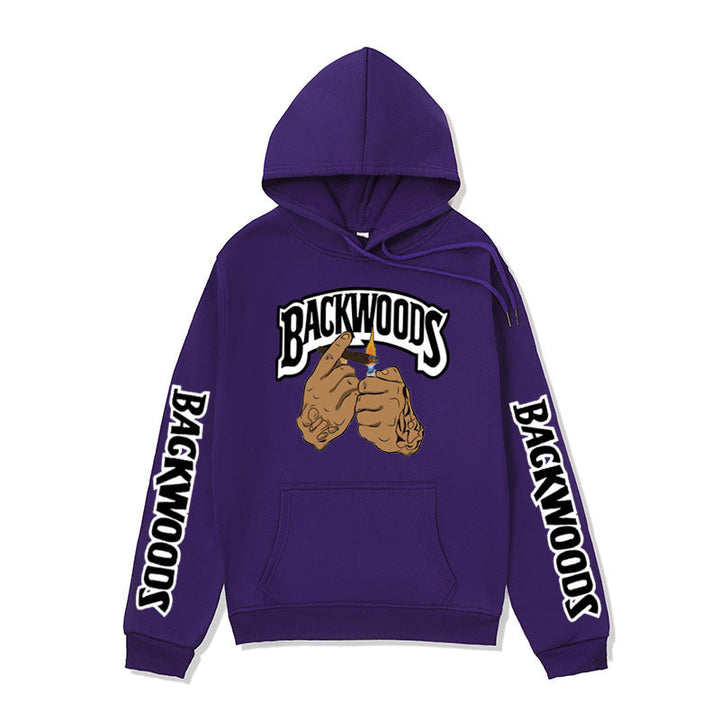 Women’s hooded sweater with creative graphic design and side kangaroo pockets Lune London