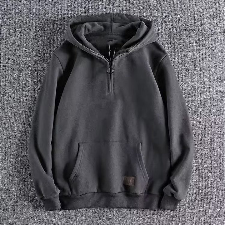 Men's hoodie with short zipper and practical kangaroo pocket Amarae