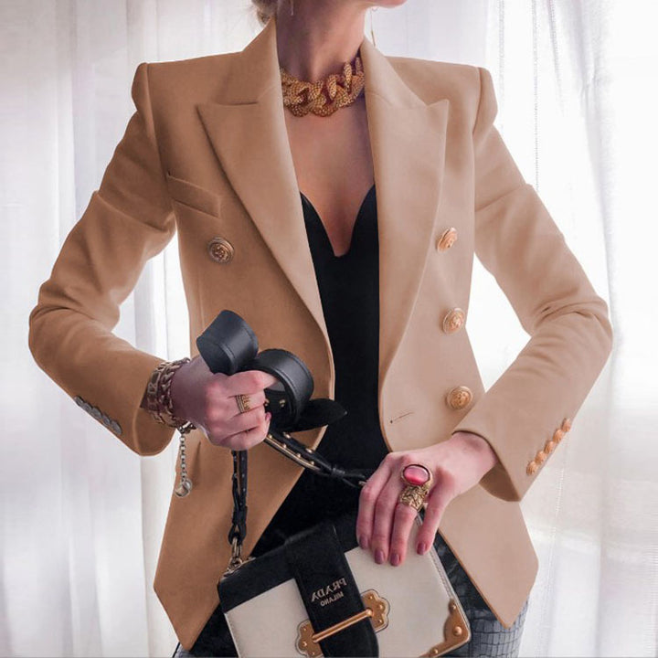 Women's jacket with double-breasted buttons and gold details Lune London