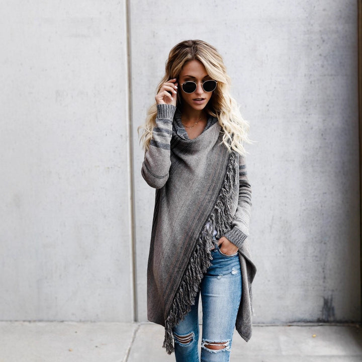 Couverture confortable pour femmes avec franges et design unique Chic & Stil