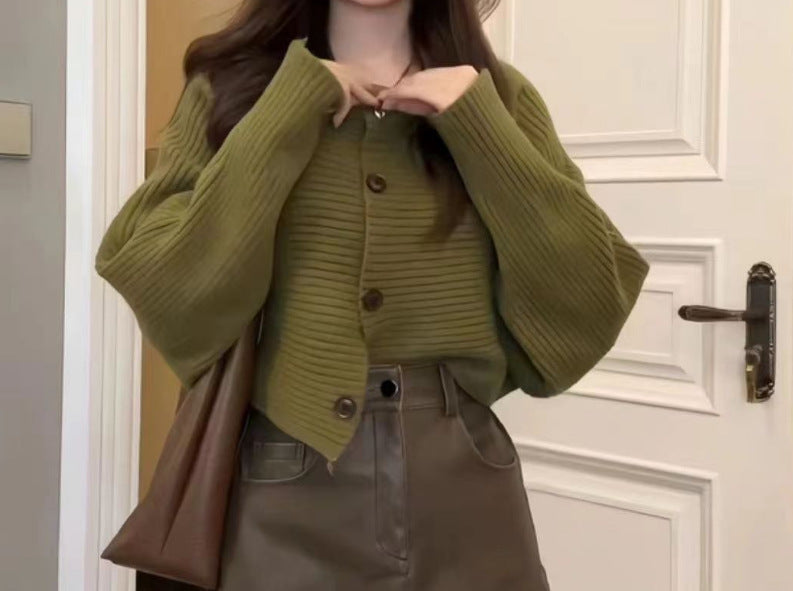 Fashion knitted jacket for women with button detail and structured design Lune London