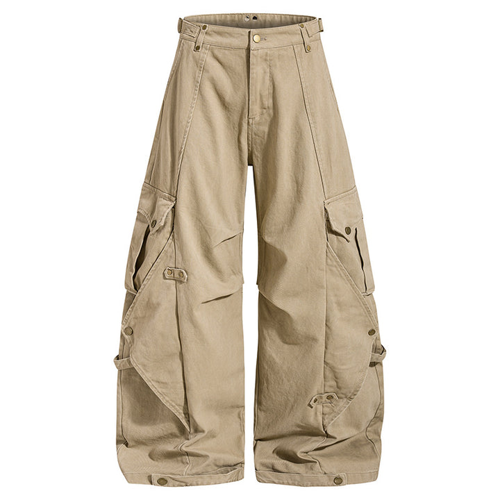 Women wide cargo culotte pants with adjustable straps, large flap pockets, and balloon silhouette Amarae