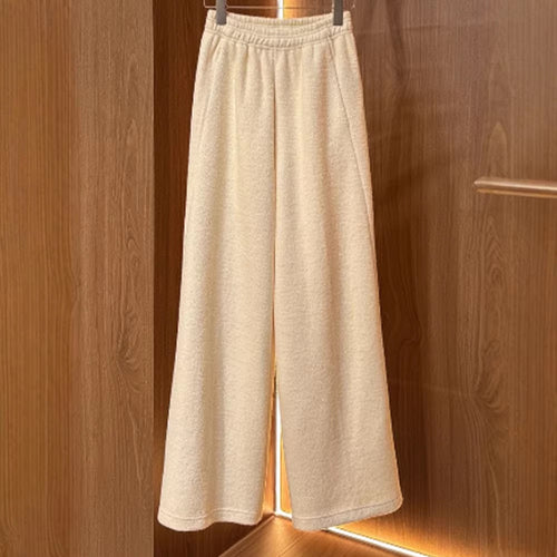 Pantalons en tissu à coupe large pour femmes avec taille élastique Chic & Stil