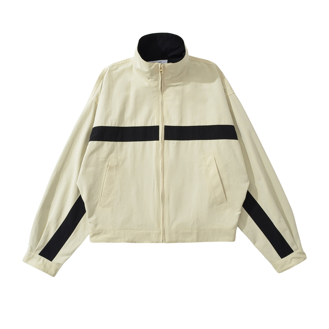 Women's Oversize Track Jacket with Stand-Up Collar, Full-Zip and Contrast Stripes Amarae