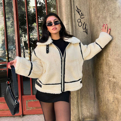 Fleece jacket for women with high collar Amarae