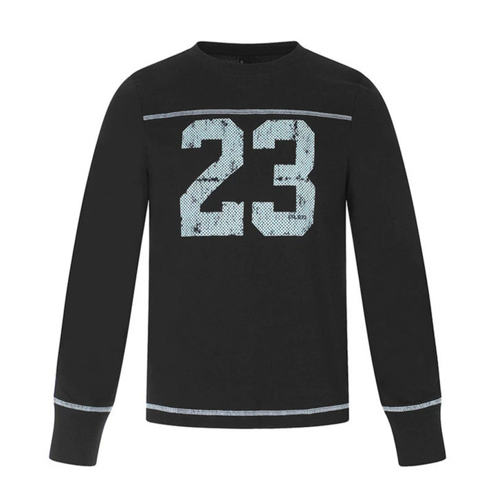 Men's Long Sleeve Sweatshirt with Crew Neck and Sporty Number Print Amarae