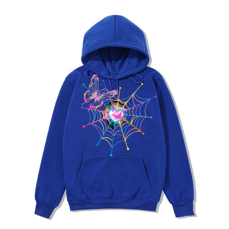 Women's hooded sweatshirt with artistic butterfly spiderweb motif Chic & Stil